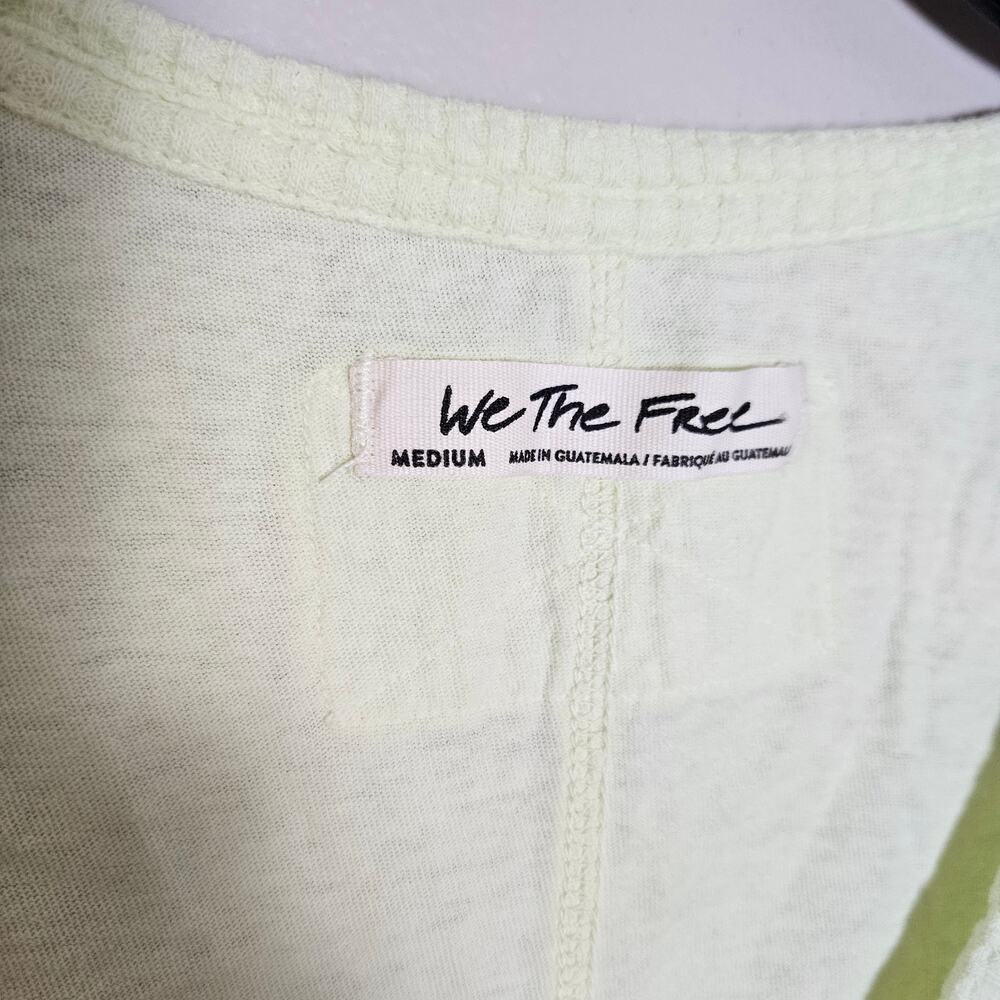 NWOT We The Free V Neck Lime Sorbet Coastal Cruising Long Sleeve Tee Sz M - Picture 7 of 14